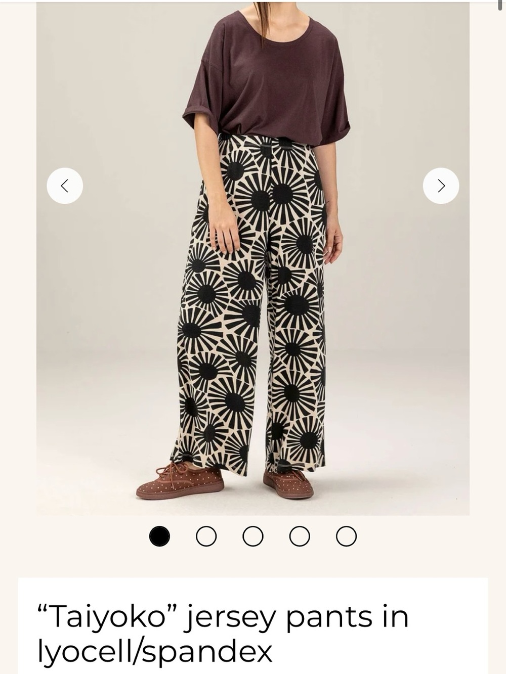 Gudrun Sjöden Wide-Leg Jersey Pants in Black & Cream